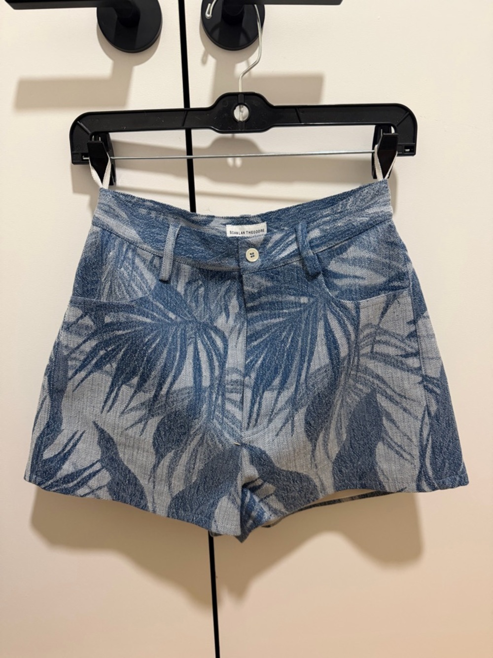 Scanlan Theodore Blue Palm-Print Shorts